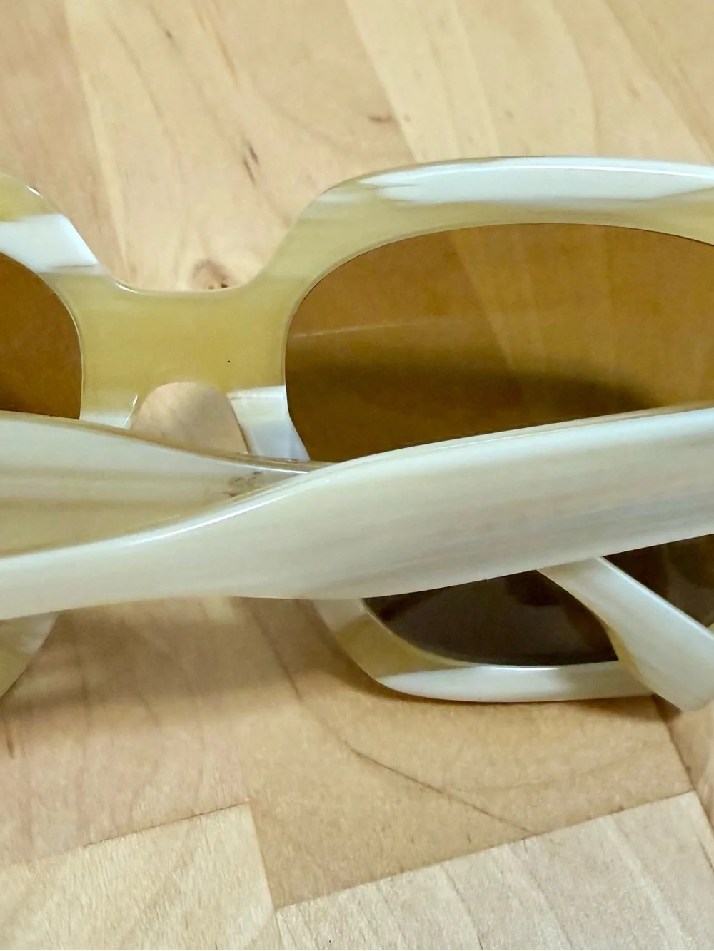 Tory Burch Oversized Square Sunglasses - Cream Frame, Brown Lenses